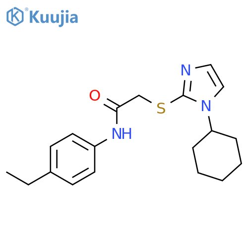 2-(1-cyclohexyl-1H-imidazol-2-yl)sulfanyl-N-(4-ethylphenyl)acetamide structure