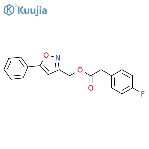(5-phenyl-1,2-oxazol-3-yl)methyl 2-(4-fluorophenyl)acetate structure