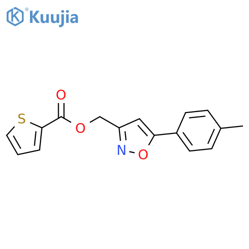 5-(4-methylphenyl)-1,2-oxazol-3-ylmethyl thiophene-2-carboxylate structure