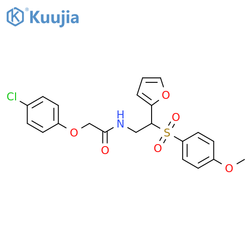 2-(4-chlorophenoxy)-N-2-(furan-2-yl)-2-(4-methoxybenzenesulfonyl)ethylacetamide structure