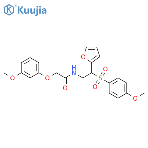 N-2-(furan-2-yl)-2-(4-methoxybenzenesulfonyl)ethyl-2-(3-methoxyphenoxy)acetamide structure