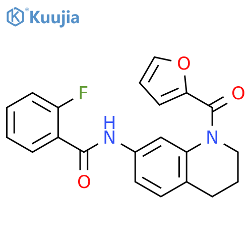 2-fluoro-N-1-(furan-2-carbonyl)-1,2,3,4-tetrahydroquinolin-7-ylbenzamide structure