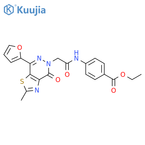 ethyl 4-{2-7-(furan-2-yl)-2-methyl-4-oxo-4H,5H-1,3thiazolo4,5-dpyridazin-5-ylacetamido}benzoate structure