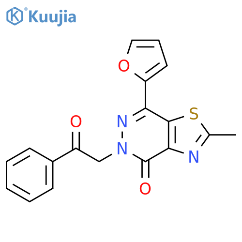 7-(furan-2-yl)-2-methyl-5-(2-oxo-2-phenylethyl)-4H,5H-1,3thiazolo4,5-dpyridazin-4-one structure