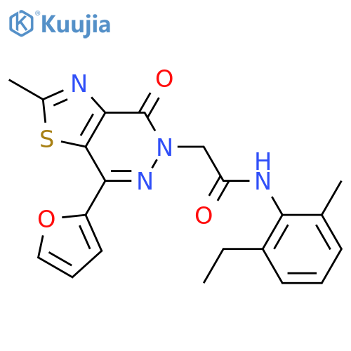 N-(2-ethyl-6-methylphenyl)-2-7-(furan-2-yl)-2-methyl-4-oxo-4H,5H-1,3thiazolo4,5-dpyridazin-5-ylacetamide structure