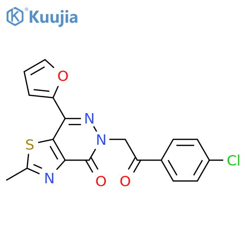 5-2-(4-chlorophenyl)-2-oxoethyl-7-(furan-2-yl)-2-methyl-4H,5H-1,3thiazolo4,5-dpyridazin-4-one structure