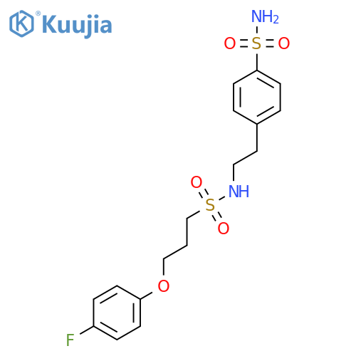4-{2-3-(4-fluorophenoxy)propanesulfonamidoethyl}benzene-1-sulfonamide structure