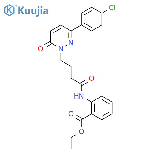 ethyl 2-{4-3-(4-chlorophenyl)-6-oxo-1,6-dihydropyridazin-1-ylbutanamido}benzoate structure