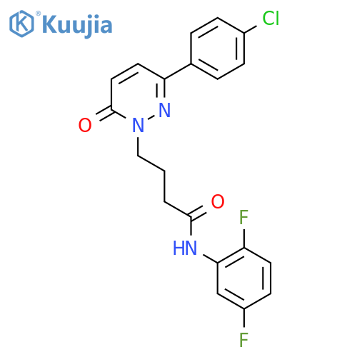 4-3-(4-chlorophenyl)-6-oxo-1,6-dihydropyridazin-1-yl-N-(2,5-difluorophenyl)butanamide structure