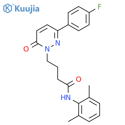 N-(2,6-dimethylphenyl)-4-3-(4-fluorophenyl)-6-oxo-1,6-dihydropyridazin-1-ylbutanamide structure