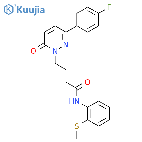 4-3-(4-fluorophenyl)-6-oxo-1,6-dihydropyridazin-1-yl-N-2-(methylsulfanyl)phenylbutanamide structure