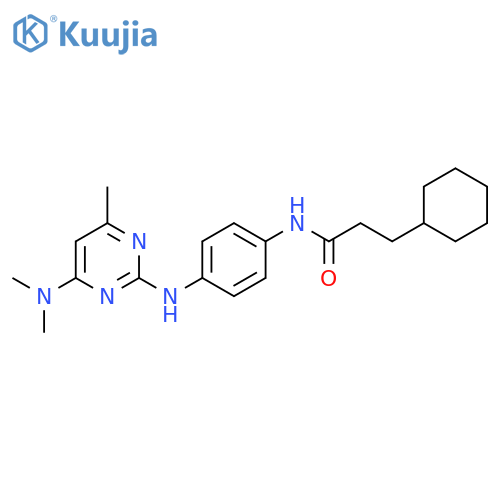 3-cyclohexyl-N-(4-{4-(dimethylamino)-6-methylpyrimidin-2-ylamino}phenyl)propanamide structure