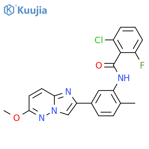 2-chloro-6-fluoro-N-(5-{6-methoxyimidazo1,2-bpyridazin-2-yl}-2-methylphenyl)benzamide structure