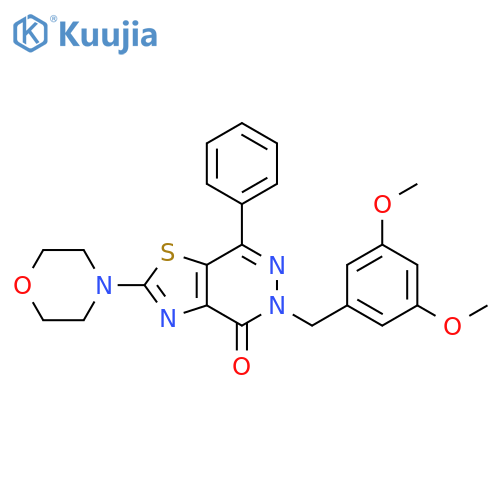 5-(3,5-dimethoxyphenyl)methyl-2-(morpholin-4-yl)-7-phenyl-4H,5H-1,3thiazolo4,5-dpyridazin-4-one structure