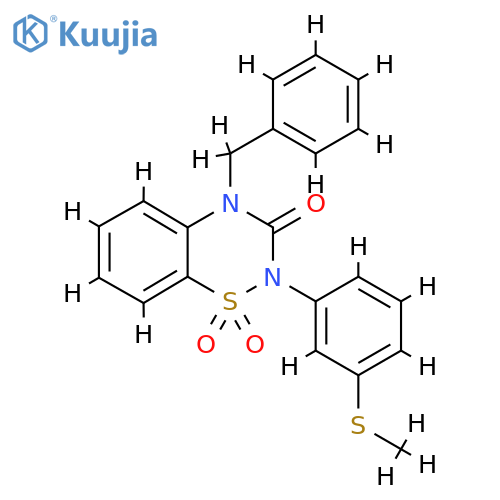 4-benzyl-2-3-(methylsulfanyl)phenyl-3,4-dihydro-2H-1lambda6,2,4-benzothiadiazine-1,1,3-trione structure