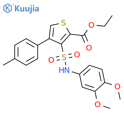 ethyl 3-(3,4-dimethoxyphenyl)sulfamoyl-4-(4-methylphenyl)thiophene-2-carboxylate structure