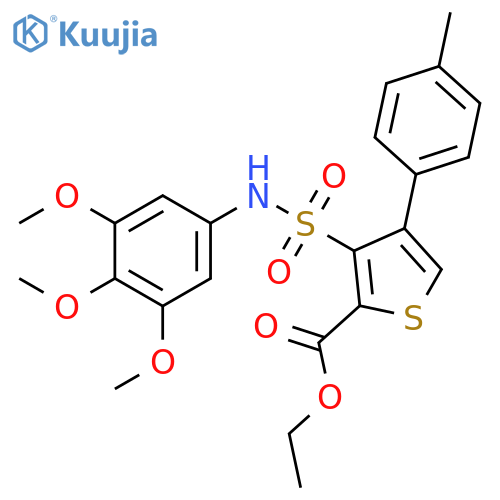 ethyl 4-(4-methylphenyl)-3-(3,4,5-trimethoxyphenyl)sulfamoylthiophene-2-carboxylate structure