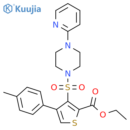 ethyl 4-(4-methylphenyl)-3-{4-(pyridin-2-yl)piperazin-1-ylsulfonyl}thiophene-2-carboxylate structure