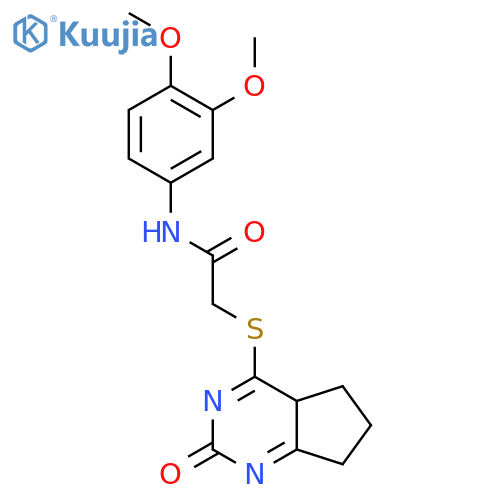 N-(3,4-dimethoxyphenyl)-2-({2-oxo-1H,2H,5H,6H,7H-cyclopentadpyrimidin-4-yl}sulfanyl)acetamide structure
