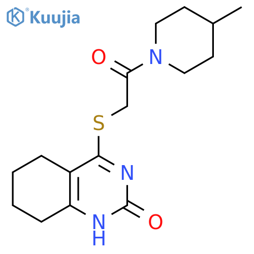 4-{2-(4-methylpiperidin-1-yl)-2-oxoethylsulfanyl}-1,2,5,6,7,8-hexahydroquinazolin-2-one structure