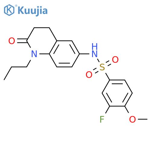 3-fluoro-4-methoxy-N-(2-oxo-1-propyl-1,2,3,4-tetrahydroquinolin-6-yl)benzene-1-sulfonamide structure