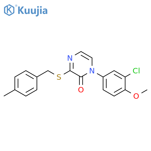 1-(3-chloro-4-methoxyphenyl)-3-{(4-methylphenyl)methylsulfanyl}-1,2-dihydropyrazin-2-one structure