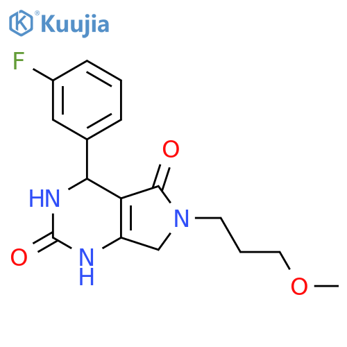 4-(3-fluorophenyl)-6-(3-methoxypropyl)-1H,2H,3H,4H,5H,6H,7H-pyrrolo3,4-dpyrimidine-2,5-dione structure