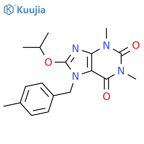 1,3-dimethyl-7-(4-methylphenyl)methyl-8-(propan-2-yloxy)-2,3,6,7-tetrahydro-1H-purine-2,6-dione structure