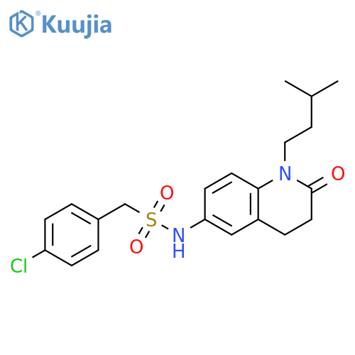 1-(4-chlorophenyl)-N-1-(3-methylbutyl)-2-oxo-1,2,3,4-tetrahydroquinolin-6-ylmethanesulfonamide structure