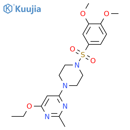 4-4-(3,4-dimethoxybenzenesulfonyl)piperazin-1-yl-6-ethoxy-2-methylpyrimidine structure