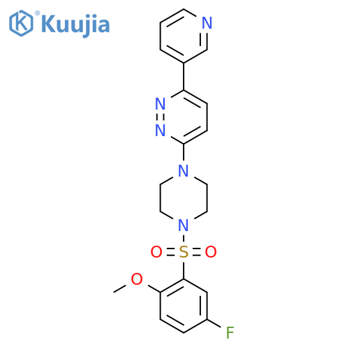 3-4-(5-fluoro-2-methoxybenzenesulfonyl)piperazin-1-yl-6-(pyridin-3-yl)pyridazine structure