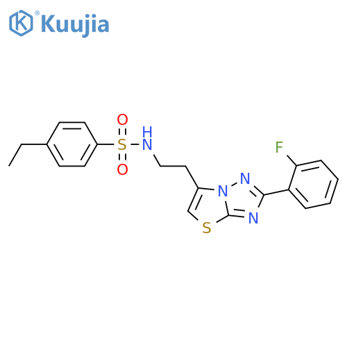 4-ethyl-N-{2-2-(2-fluorophenyl)-1,2,4triazolo3,2-b1,3thiazol-6-ylethyl}benzene-1-sulfonamide structure