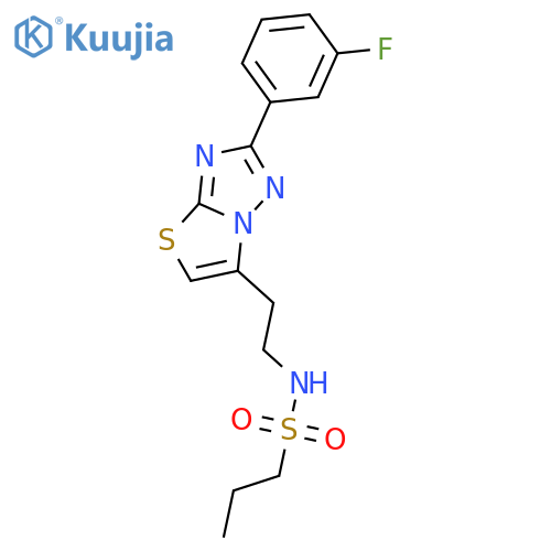 N-{2-2-(3-fluorophenyl)-1,2,4triazolo3,2-b1,3thiazol-6-ylethyl}propane-1-sulfonamide structure