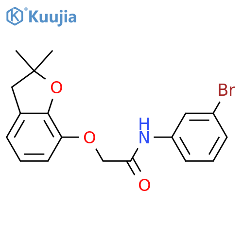 N-(3-bromophenyl)-2-(2,2-dimethyl-2,3-dihydro-1-benzofuran-7-yl)oxyacetamide structure