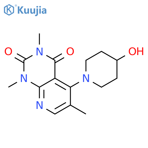 5-(4-hydroxypiperidin-1-yl)-1,3,6-trimethyl-1H,2H,3H,4H-pyrido2,3-dpyrimidine-2,4-dione structure