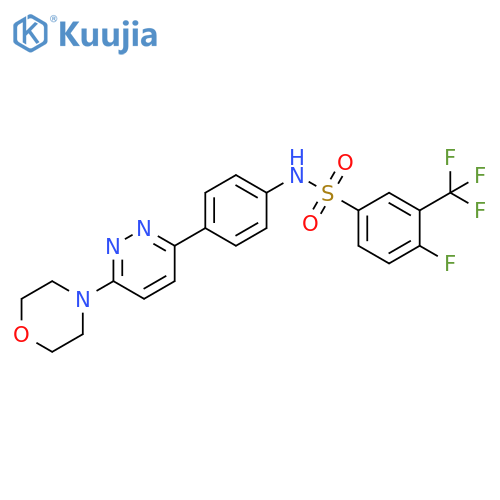 4-fluoro-N-{4-6-(morpholin-4-yl)pyridazin-3-ylphenyl}-3-(trifluoromethyl)benzene-1-sulfonamide structure