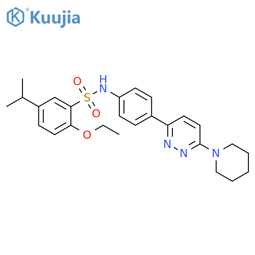 2-ethoxy-N-{4-6-(piperidin-1-yl)pyridazin-3-ylphenyl}-5-(propan-2-yl)benzene-1-sulfonamide structure