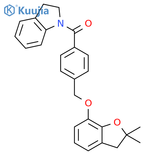 1-(4-{(2,2-dimethyl-2,3-dihydro-1-benzofuran-7-yl)oxymethyl}benzoyl)-2,3-dihydro-1H-indole structure