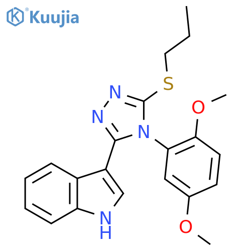 3-4-(2,5-dimethoxyphenyl)-5-(propylsulfanyl)-4H-1,2,4-triazol-3-yl-1H-indole structure