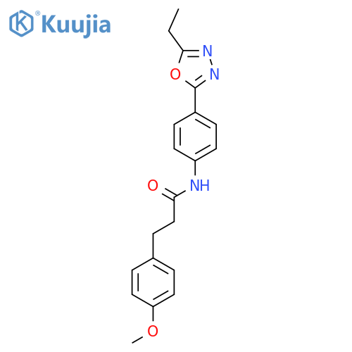 N-4-(5-ethyl-1,3,4-oxadiazol-2-yl)phenyl-3-(4-methoxyphenyl)propanamide structure