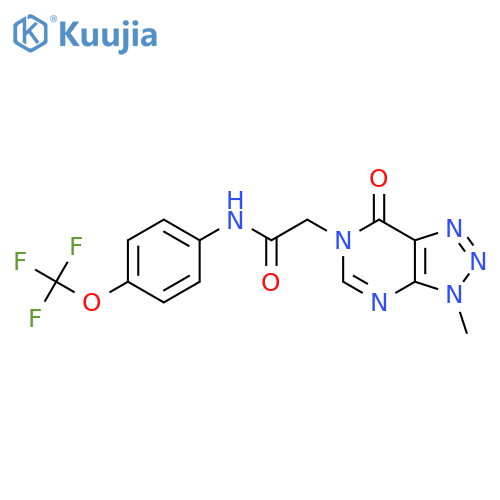 2-{3-methyl-7-oxo-3H,6H,7H-1,2,3triazolo4,5-dpyrimidin-6-yl}-N-4-(trifluoromethoxy)phenylacetamide structure