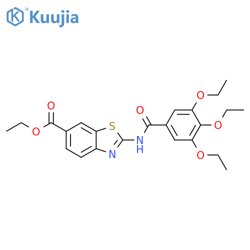 ethyl 2-(3,4,5-triethoxybenzamido)-1,3-benzothiazole-6-carboxylate structure