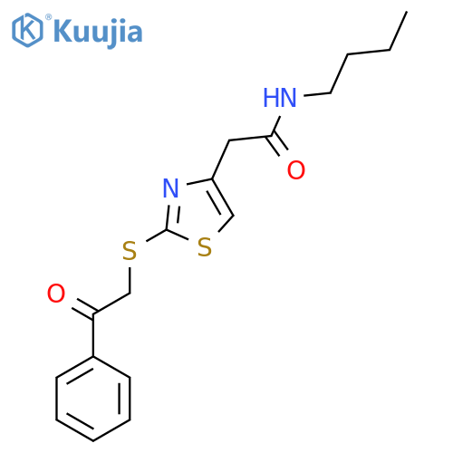 N-butyl-2-{2-(2-oxo-2-phenylethyl)sulfanyl-1,3-thiazol-4-yl}acetamide structure