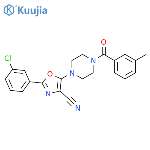 2-(3-chlorophenyl)-5-4-(3-methylbenzoyl)piperazin-1-yl-1,3-oxazole-4-carbonitrile structure