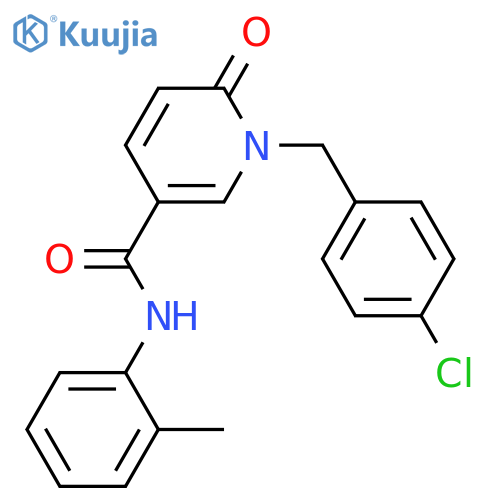 1-(4-chlorophenyl)methyl-N-(2-methylphenyl)-6-oxo-1,6-dihydropyridine-3-carboxamide structure