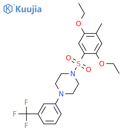 1-(2,5-diethoxy-4-methylbenzenesulfonyl)-4-3-(trifluoromethyl)phenylpiperazine structure