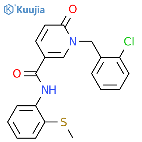 1-(2-chlorophenyl)methyl-N-2-(methylsulfanyl)phenyl-6-oxo-1,6-dihydropyridine-3-carboxamide structure