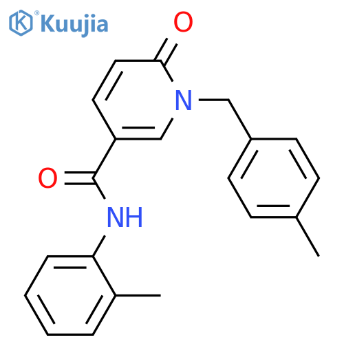N-(2-methylphenyl)-1-(4-methylphenyl)methyl-6-oxo-1,6-dihydropyridine-3-carboxamide structure