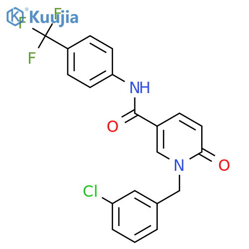1-(3-chlorophenyl)methyl-6-oxo-N-4-(trifluoromethyl)phenyl-1,6-dihydropyridine-3-carboxamide structure