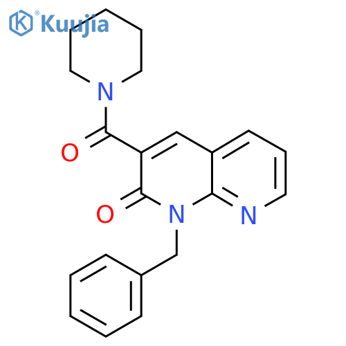 1-benzyl-3-(piperidine-1-carbonyl)-1,2-dihydro-1,8-naphthyridin-2-one structure